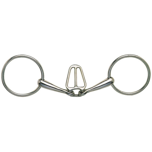Ring Snaffle Tongue Control Stainless Steel-Ascot Saddlery-The Equestrian