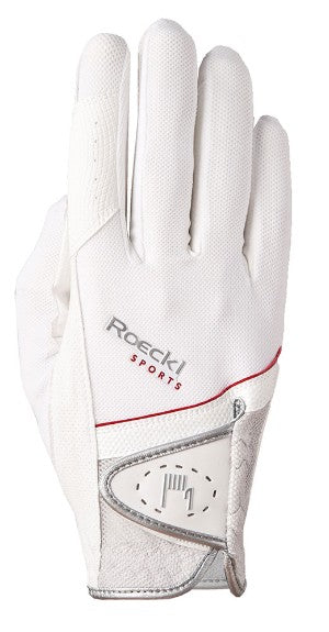 Gloves Roeckl Madrid White-Ascot Saddlery-The Equestrian
