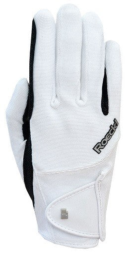Gloves Roeckl Milano White & Black-Ascot Saddlery-The Equestrian