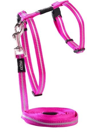 Rogz pink dog harness and leash set.