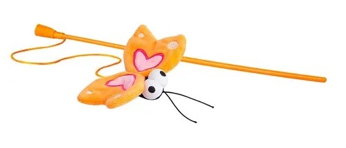 Rogz cat toy with orange butterfly on a wand.