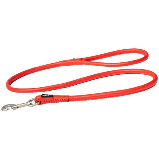 Red Rogz brand dog leash with reflective stitching.