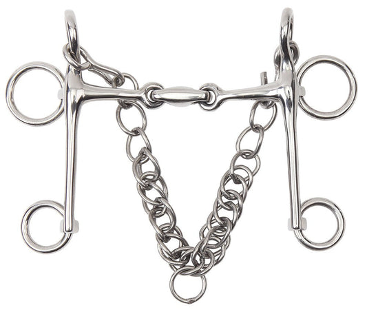 Rugby Pelham Bit Training Mouth Stainless Steel-Ascot Saddlery-The Equestrian