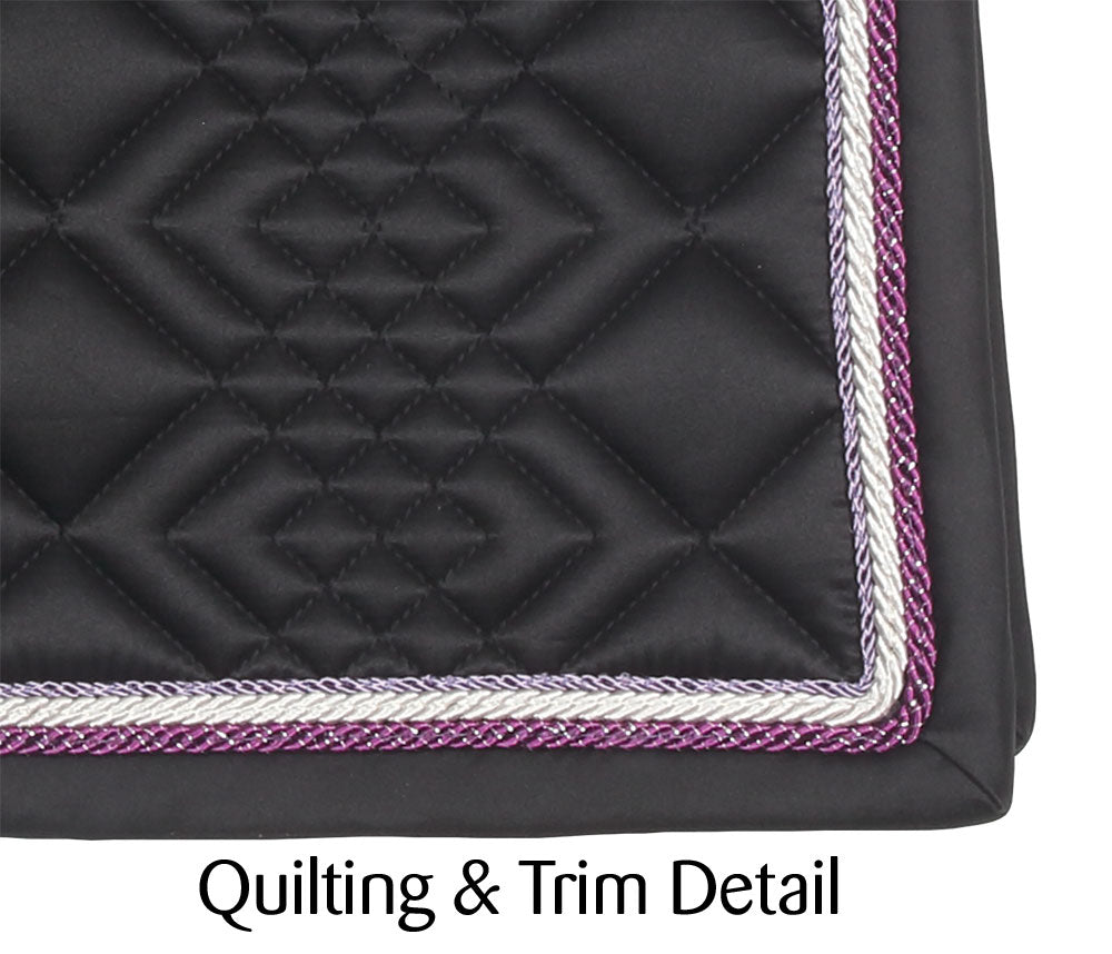 Saddlecloth Dressage Glitz Black & Purple-Ascot Saddlery-The Equestrian