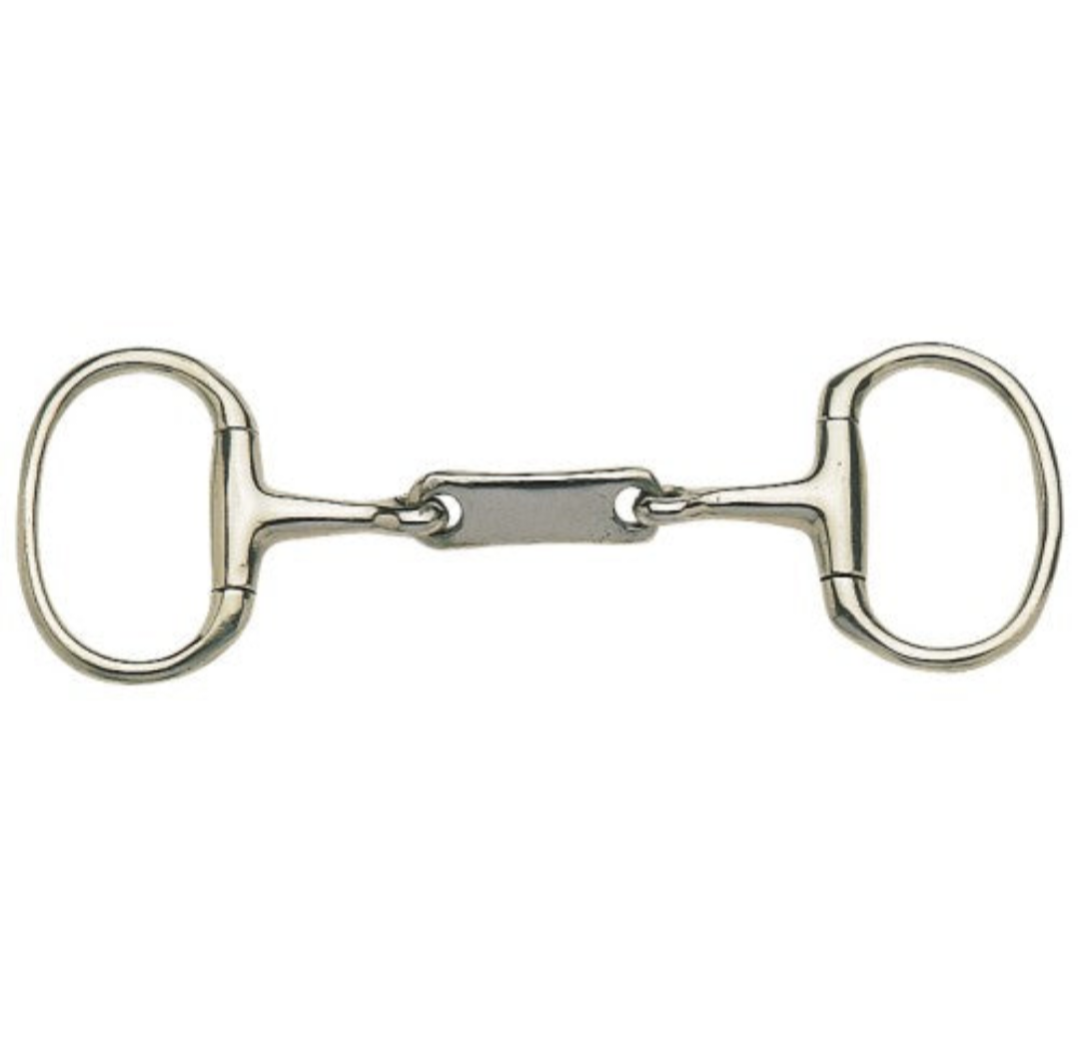 Dr Bristol horse bit, stainless steel, double-ring snaffle design.