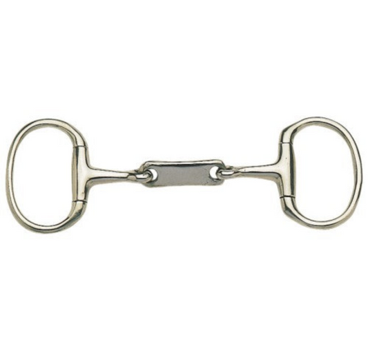 Dr Bristol horse bit, stainless steel, double-ring snaffle design.