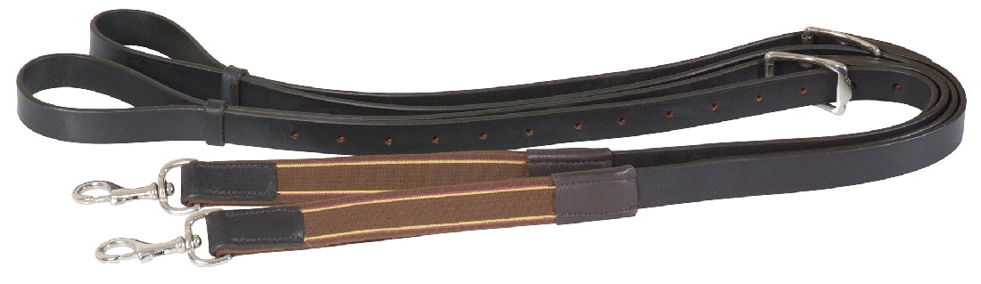 Side Rein Leather & Elastic-Ascot Saddlery-The Equestrian