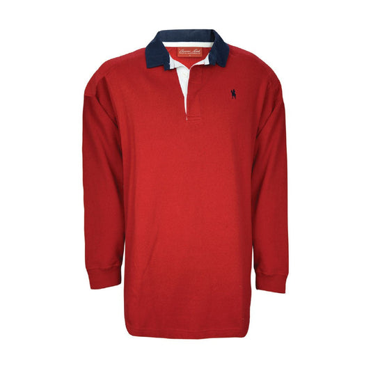 Thomas Cook Bill Rugby Top Red Mens-Ascot Saddlery-The Equestrian