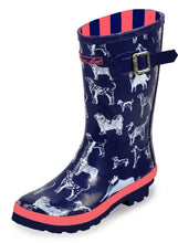 Thomas Cook Gumboot Launceston W22 Navy & Magenta-Ascot Saddlery-The Equestrian