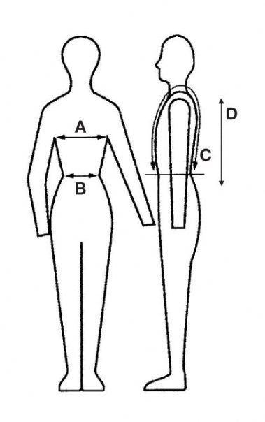 Diagram showing horse riding safety vest on human silhouette with measurements.