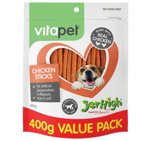 Vitapet Dog Treat Jerhigh Chicken Stick 400gm-Ascot Saddlery-The Equestrian