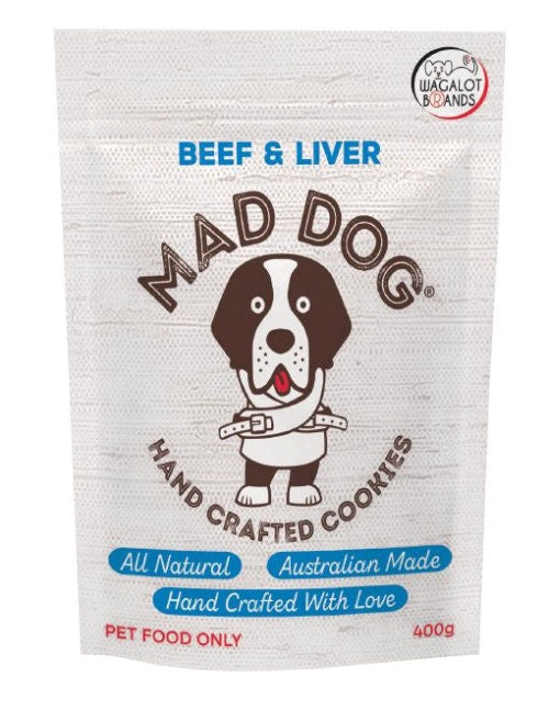 Wagalot Mad Dog Cookies Beef & Liver 400gm-Ascot Saddlery-The Equestrian