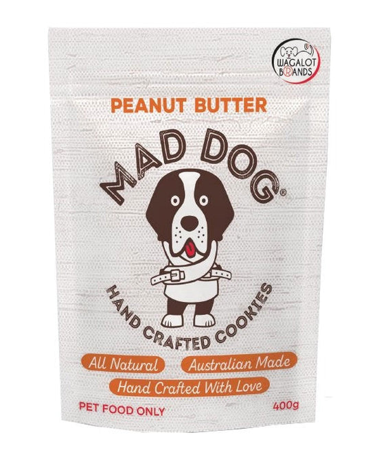 Wagalot Mad Dog Cookies Peanut Butter 400gm-Ascot Saddlery-The Equestrian