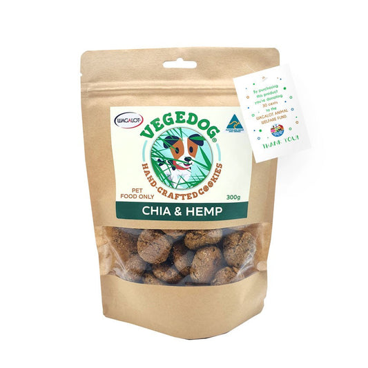 Wagalot Vege Dog Chia & Hemp 300gm-Ascot Saddlery-The Equestrian