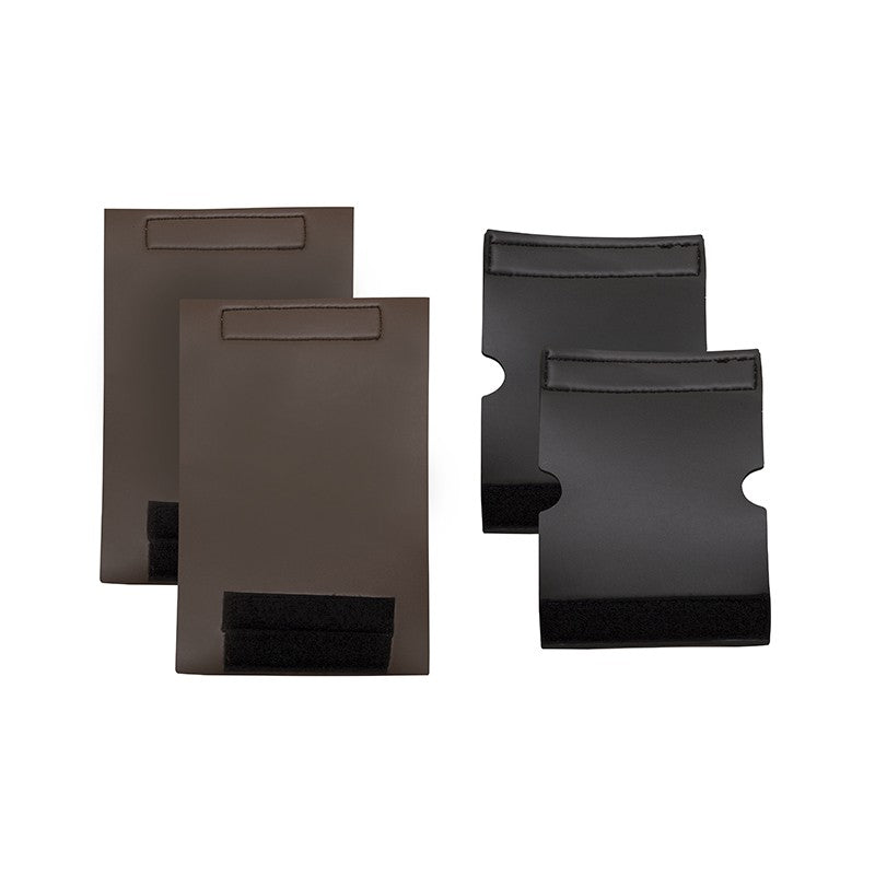 Thinline brown and black knee patches with Velcro closures.
