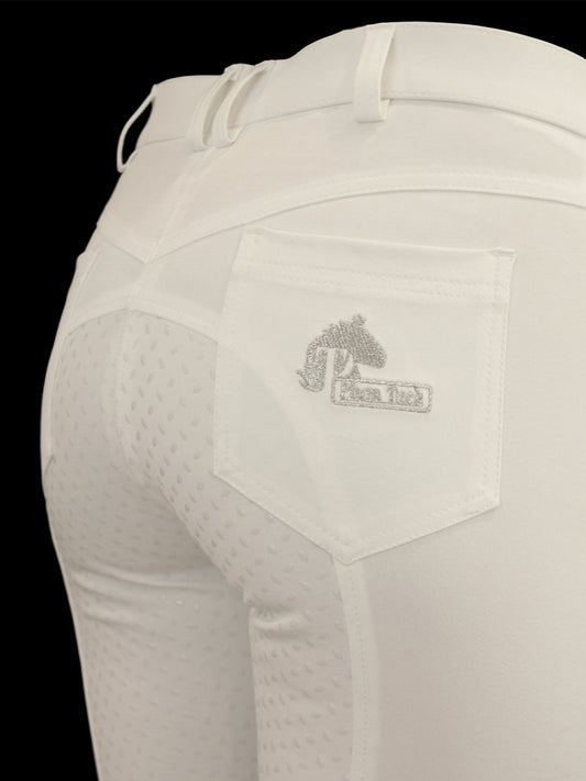 White Coolmax Breeches with Silicone seat grip. Sizes 6 to 28-Plum Tack-The Equestrian