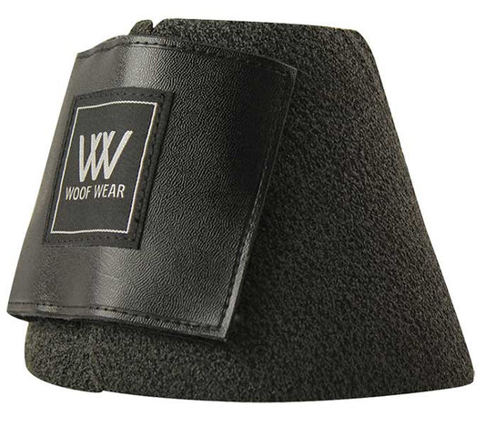 Black Woof Wear horse boot with secure velcro fastening.