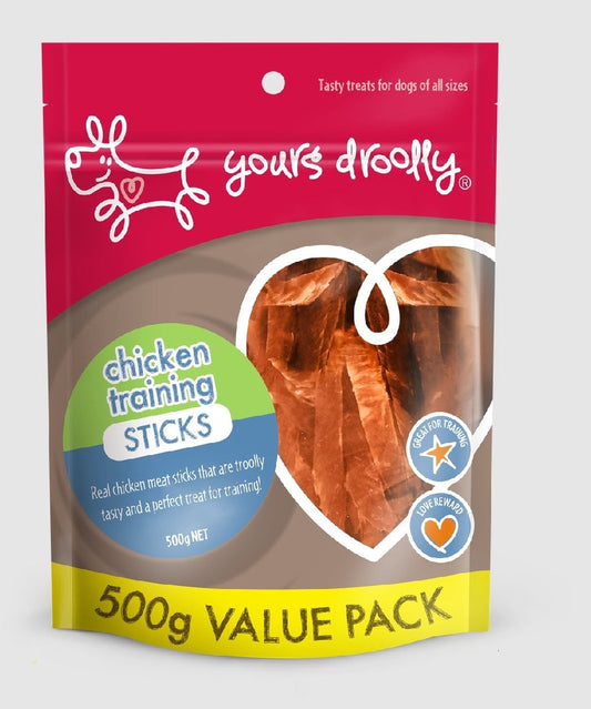 Yours Droolly Dog Treat Chicken Training Sticks 500gm-Ascot Saddlery-The Equestrian