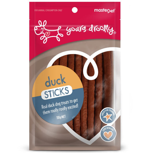 Yours Droolly Dog Treat Duck Sticks 110gm-Ascot Saddlery-The Equestrian