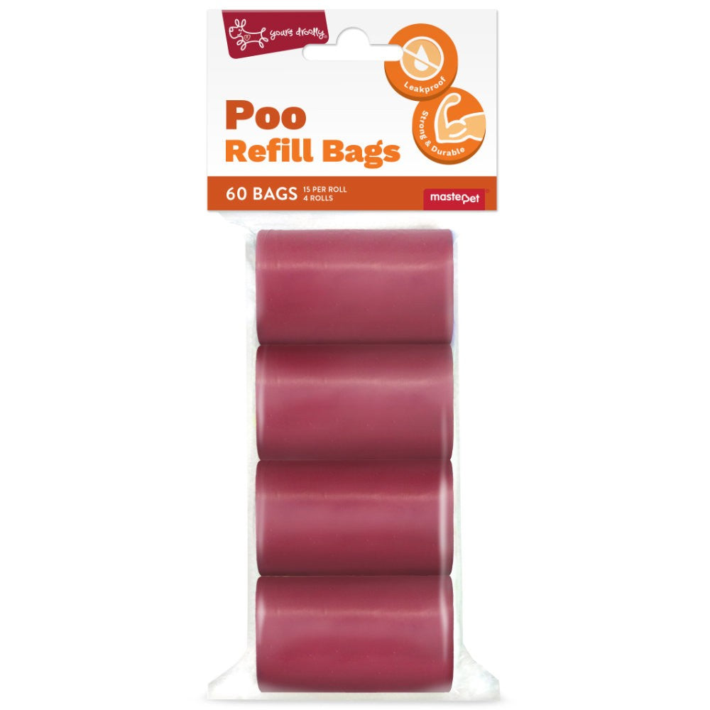 Yours Droolly Poo Bag Refill Red 315pk-Ascot Saddlery-The Equestrian