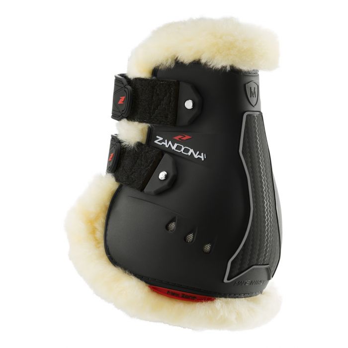 Zandona horse boots with velcro straps and sheepskin-lined protection.