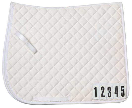 Saddlecloth Dressage With Competition Numbers Zilco White-Ascot Saddlery-The Equestrian