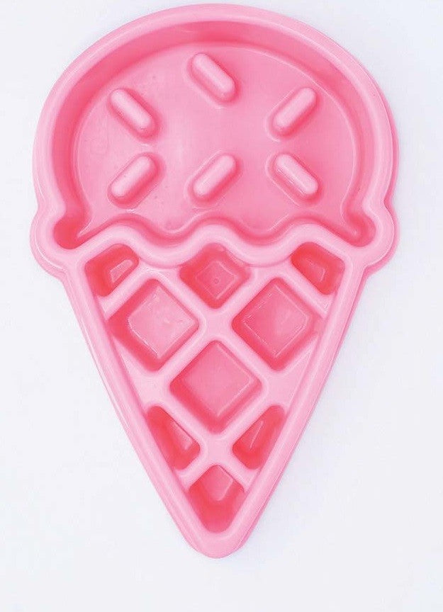 Zippy Paws pink ice cream cone-shaped silicone lick mat for dogs.