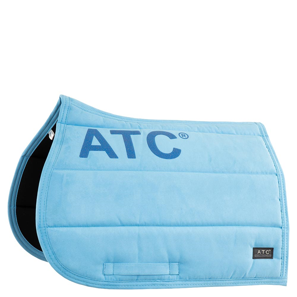 "Blue ANKY saddle pad with quilted design and logo."