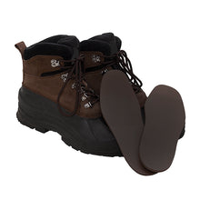 Thinline hiking boots with removable insoles displayed alongside them.