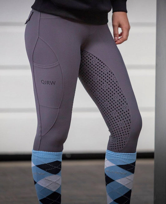 Grey Luxury Riding Tights SALE-QJ Riding Wear-The Equestrian