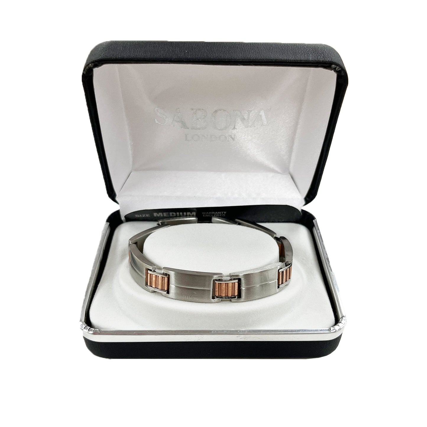 Sabona Men's Executive Stainless Copper Link Magnetic Bracelet-Top Brands-The Equestrian