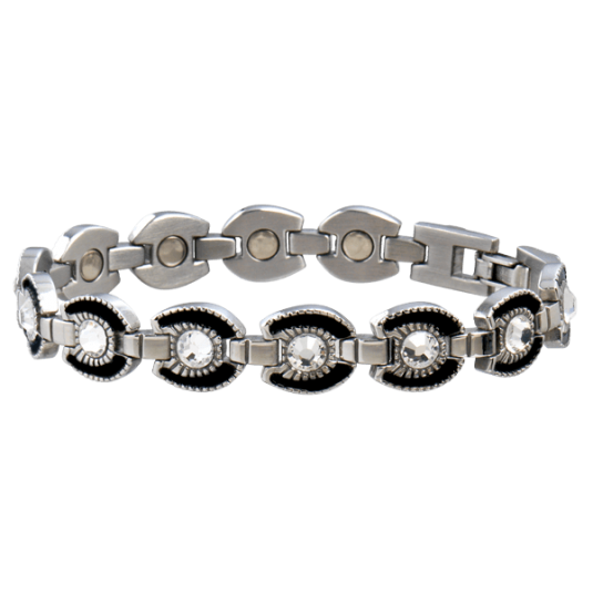 Sabona Ladies Gem Black Horseshoe Bracelet-Top Brands-The Equestrian