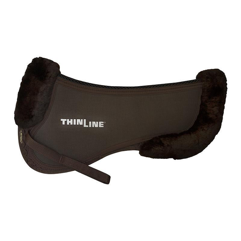 Thinline brown saddle pad with plush black trim.