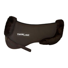 Thinline brown saddle pad with plush black trim.