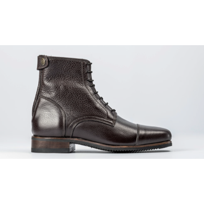 Secchiari Grained Leather CLASSIC Ankle Boots with Laces-Dapple EQ-The Equestrian